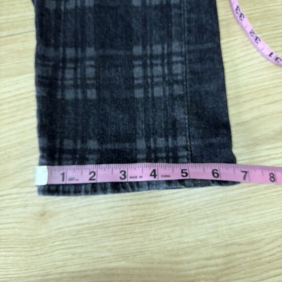 Levis Plaid Jeans Mens 34x30 Black Gray Denim 510 Deathcap Skinny Skater Punk - Picture 7 of 8